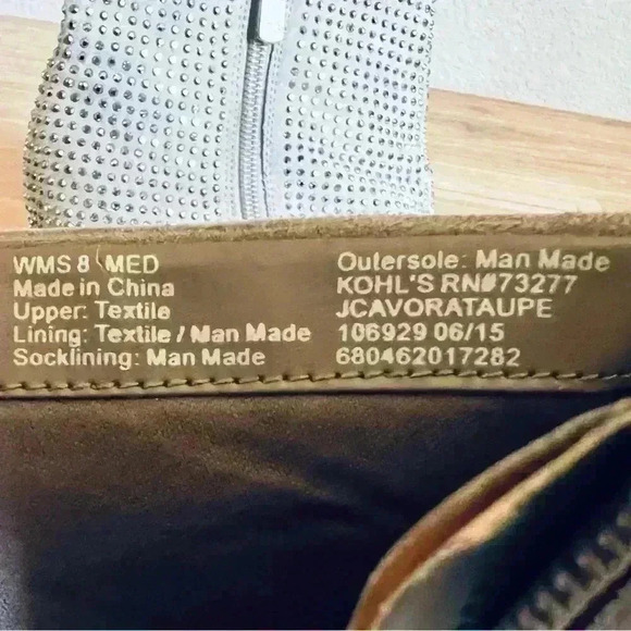 Juicy Couture Avora Taupe Sequined Ankle Booties Women’s Size 8 Medium - Picture 11 of 12